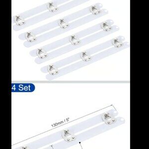 4 Set Corset Busk 5 Inch White Steel Boning Support with Silver Buttons 4 Pack